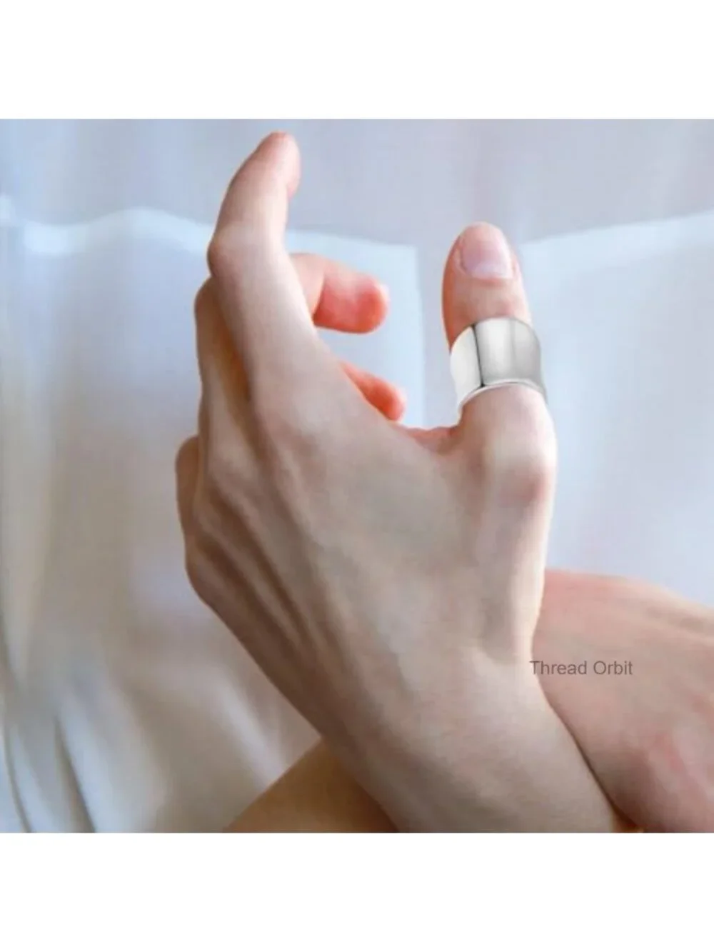 S925 Sterling Silver Chunky Band Ring Unisex Adjustable Thumb Ring